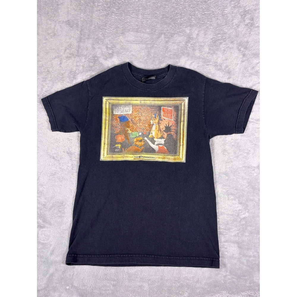 The Hundreds Dogs Playing Dice Framed Graphic T Shirt Mens S Black Adam Bomb